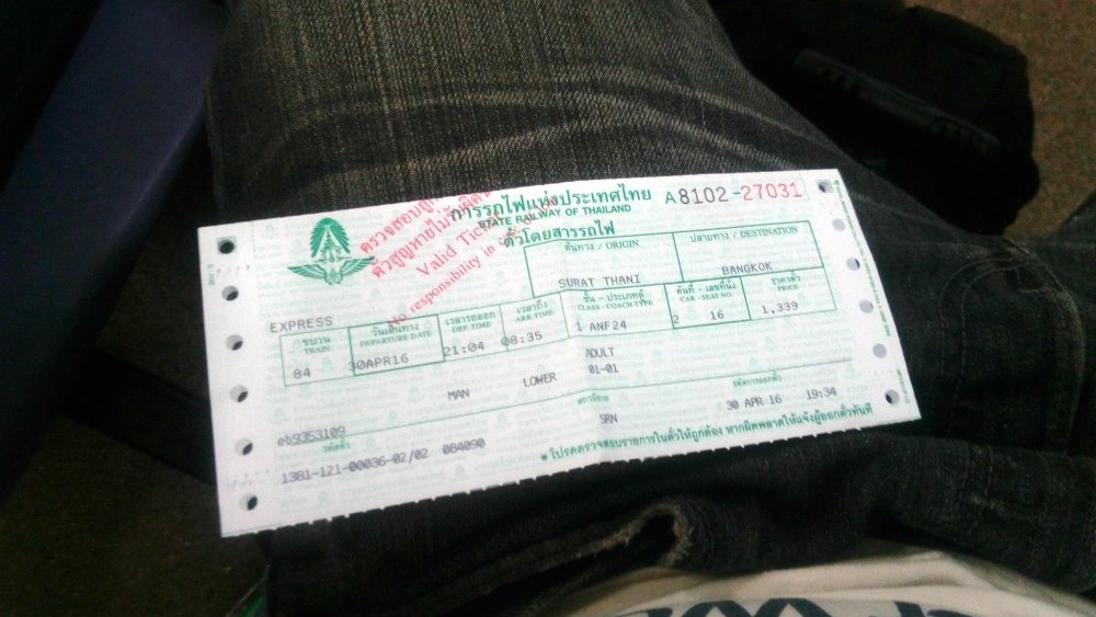 Bangkok Train Ticket 