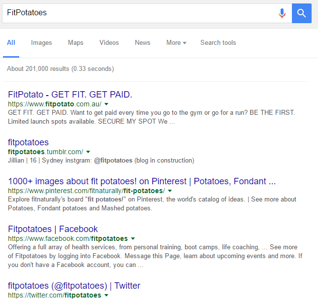 FitPotatoes Search